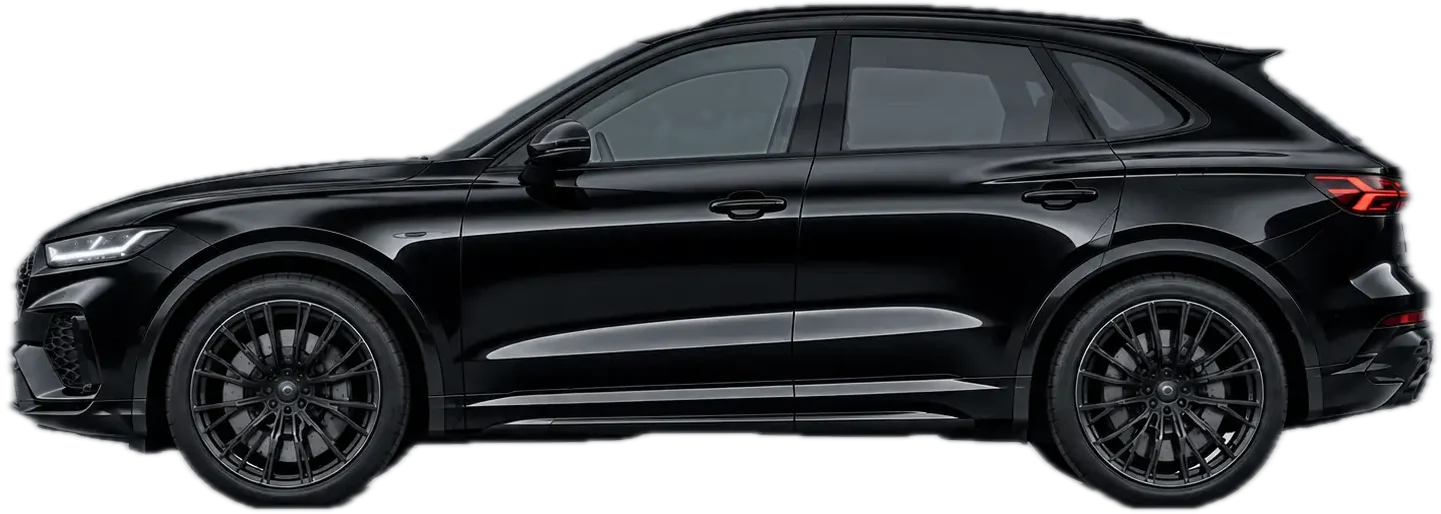 The same crossover with a black gloss finish, rendered illustration.
