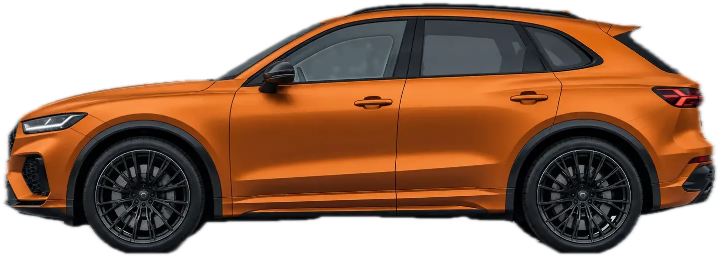 The same crossover with a clear matte finish, rendered illustration.